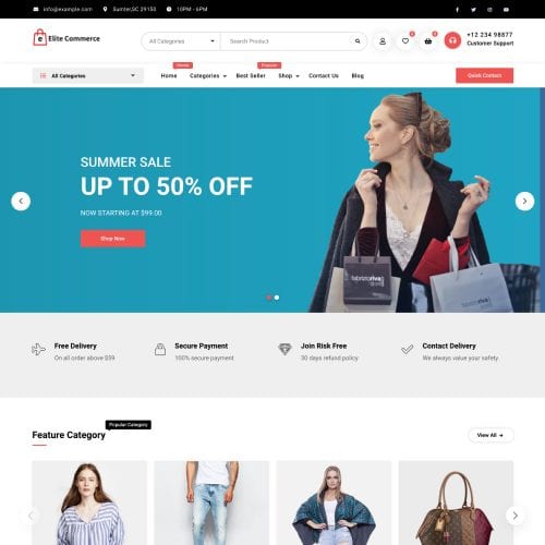 Elite commerce pro- Best WordPress theme by Firefly themes
